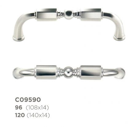 Alfredo Porro Art dèco Möbelgriff C09590 aus Messing in 2 verschiedenen Längen und diversen Finishes / Oberflächen