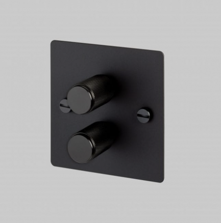Buster + Punch Original 2G Dimmmer schwarz/schwarz bzw. mit Edelstahl oder Messing Drehknöpfen