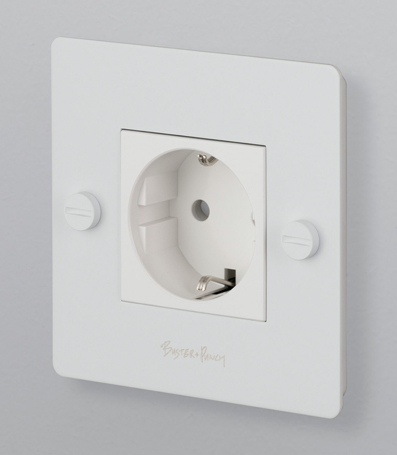 Buster + Punch Original EU 1G Steckdose weiß / mit Typ F Socket - Steckdoseneinsatz in weiß