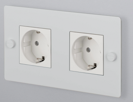 Buster + Punch Original EU 2G Steckdose weiß / mit Typ F Socket - Steckdoseneinsatz in weiß