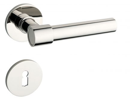 Saam & Batz CIC 66-07F Drücker-Rosettengarnitur - Lieferbar in Nickel poliert, matt vernickelt und schwarz matt PVD beschichtet