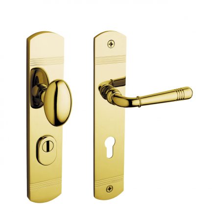 tecnoGRIFF Art dèco Sicherheitsgarnitur EMILY 70-209-03 ZAMAK 72 mm in Chrom poliert MPC, Nickel poliert MPN/PVD oder matt vernickelt MMN für Wohnungseingangstüren