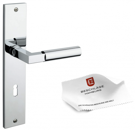 tecnoGRIFF BAUHAUS Langschildgarnitur GRO 20-04ZAMAK in CHROM POLIERT MPC