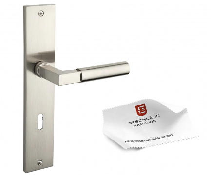 tecnoGRIFF BAUHAUS Langschildgarnitur GRO 20-04ZAMAK in matt vernickelt MMN