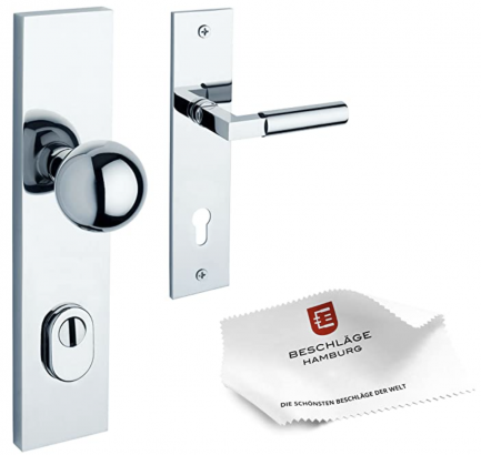 tecnoGRIFF BAUHAUS Sicherheitsgarnitur 245-02ZAMAK 92 mm Abstand für Haustüren