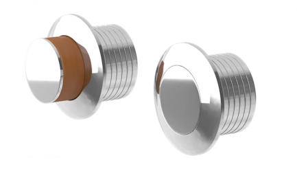 Turnstyle PUSH BUTTON R2986 Recess Button mit Leder