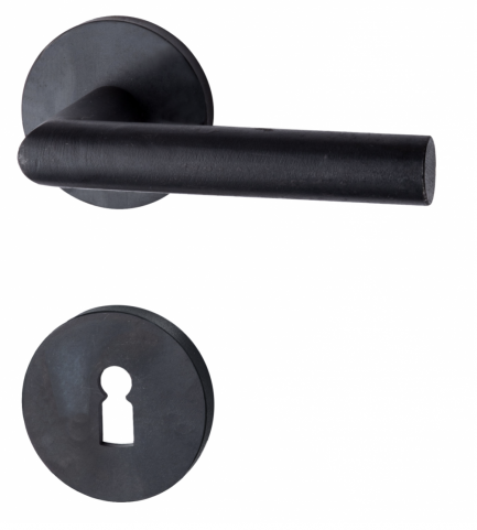 HALCÖ schwarzSTAHL Garnitur DAVOS 07F SS mit runden Rosetten