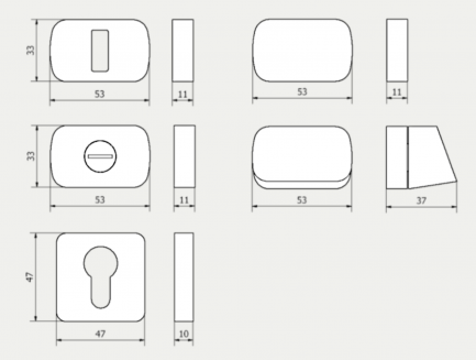 M&T MINIMAL 2.0 BB, PZ und WC Badrosetten