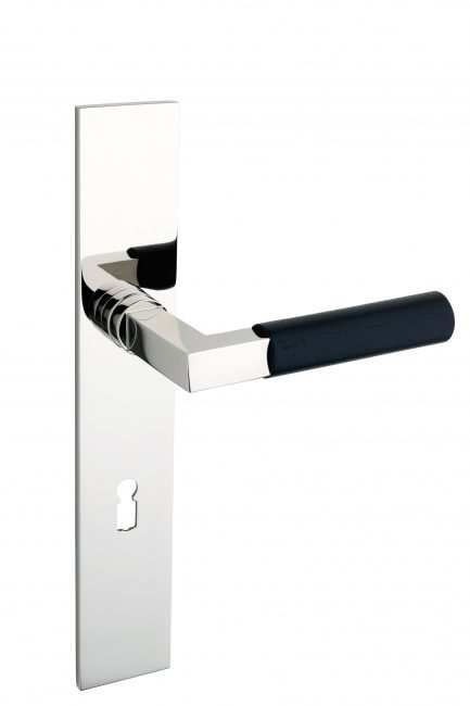 SAAM & BATZ GRO 20E-04F Langschildgarnitur mit Ebenholz-Handhabe