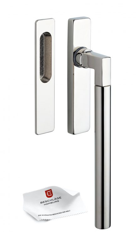 SAAM & BATZ HSG 214-020 Hebe-Schiebetürgriff mit Griffmuschel außen komplett als Set in 5 Finishes mit oder ohne PZ Lochung